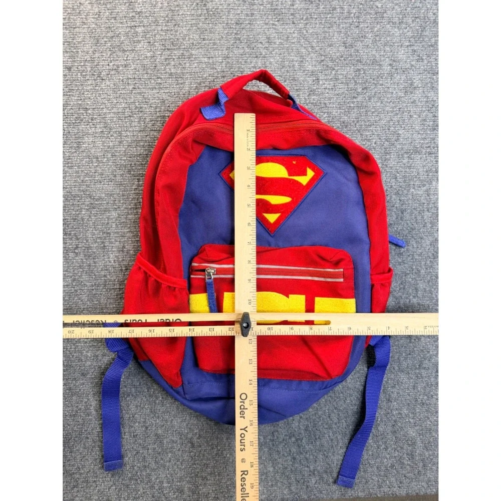 Vintage Superman Backpack Red Blue DC Comics Superhero Y2K Kids School Bag Logo